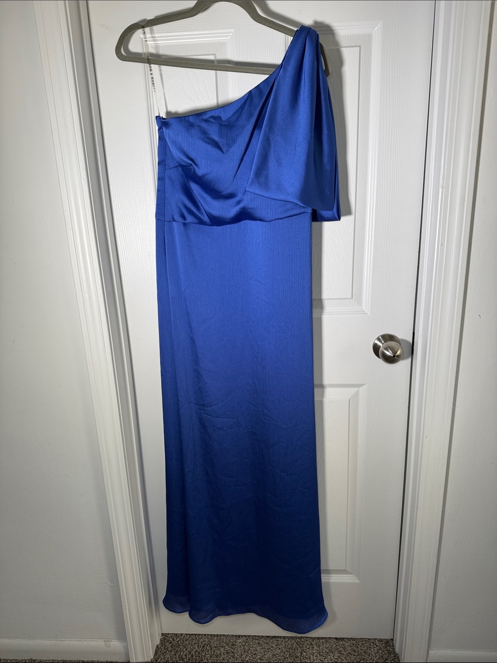 Sachin + Babi One-Shoulder Cobalt Blue Gown